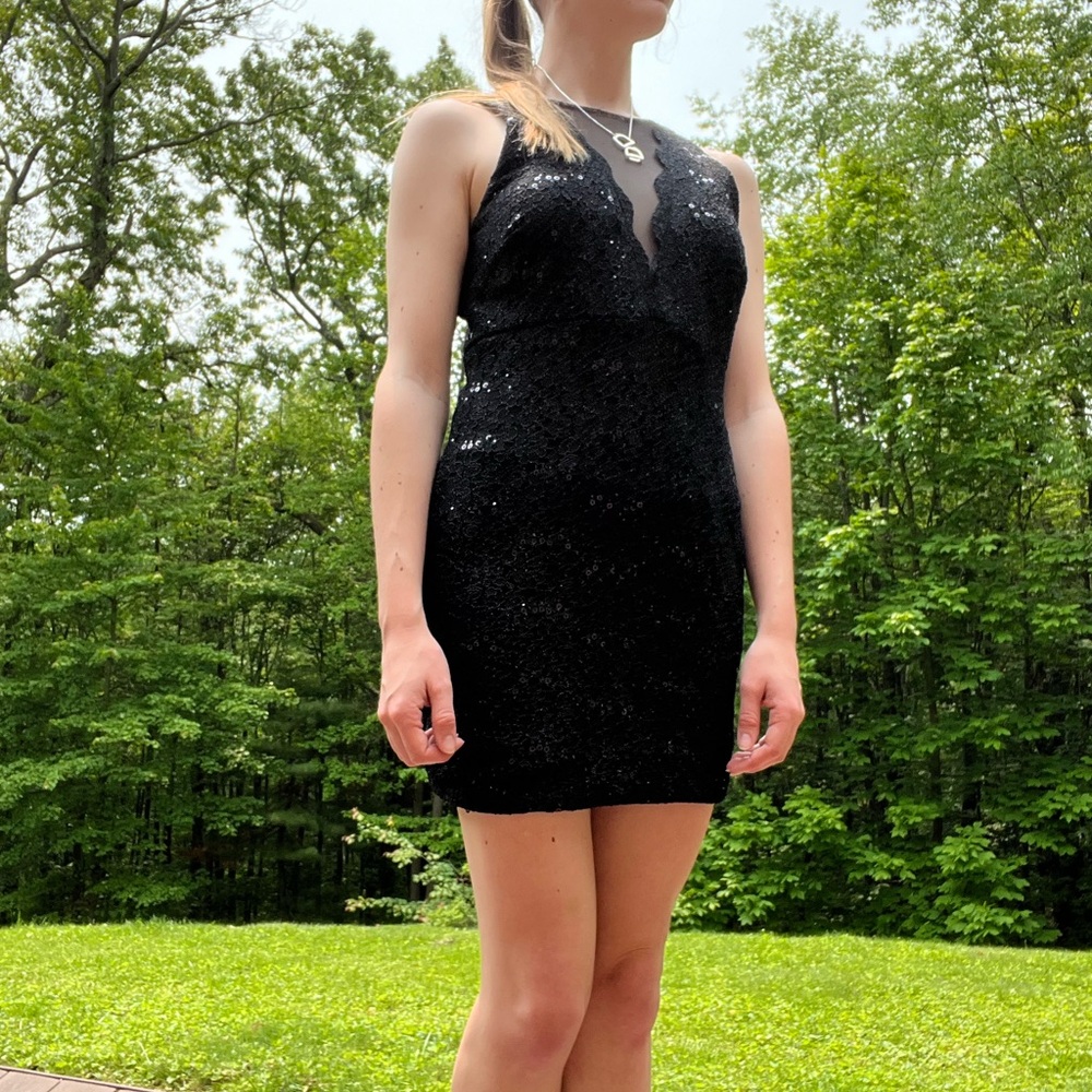 Elegant Black Sequin Dress